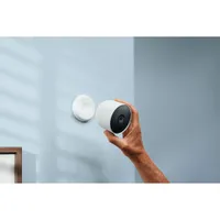 Caméra de surveillance intérieure/extérieure sans fil Nest Cam de Google - Paquet de 2 - Blanc