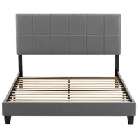 Claude Transitional Upholstered Platform Bed - Queen - Dark Grey