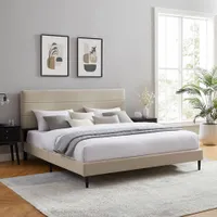 Alexis Transitional Upholstered Platform Bed - King