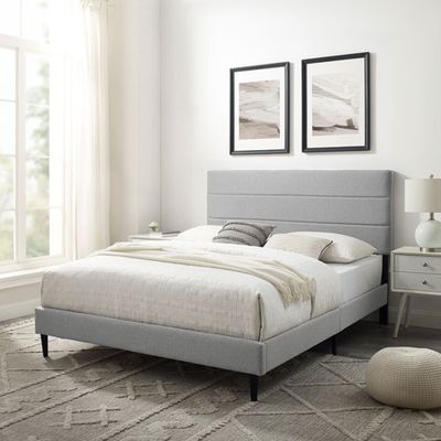 Alexis Transitional Upholstered Platform Bed - Queen