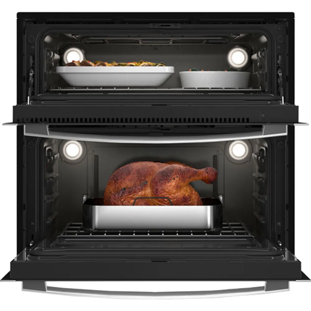 GE Profile 30" 5 Cu. Ft. Double True Convection Electric Wall Oven (PTS9200SNSS) - Stainless Steel