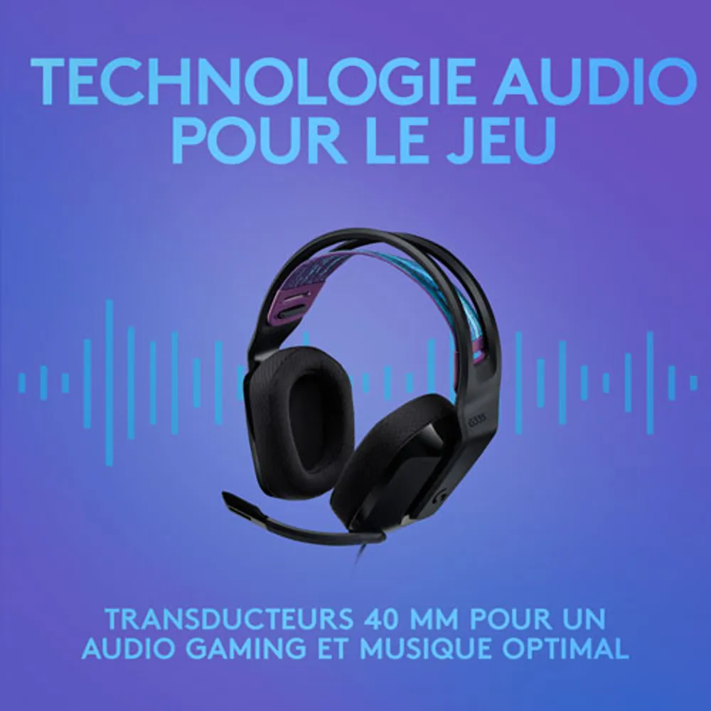 Casque de jeu G335 de Logitech - Noir