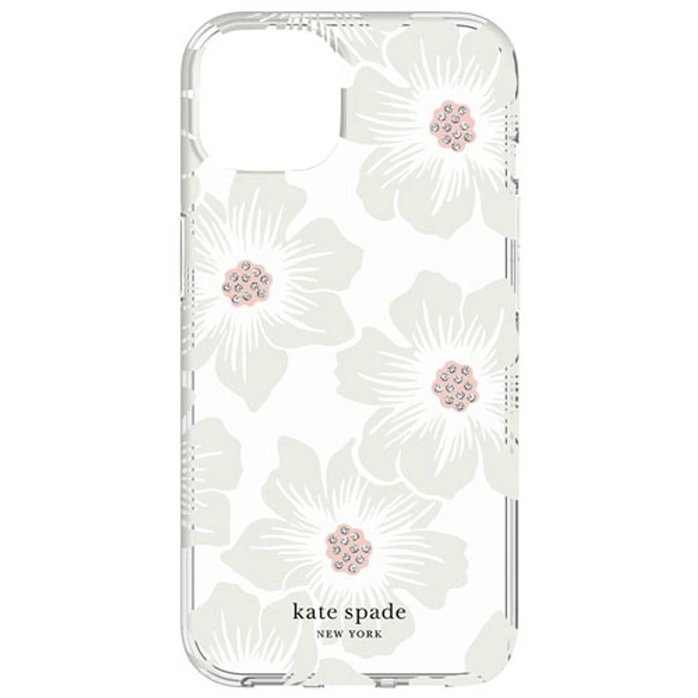 Étui rigide ajusté de Kate Spade New York pour iPhone 13 - Fleurs blanches