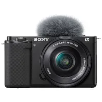 Sony Alpha ZV-E10 APS-C Interchangeable Lens Mirrorless Vlog Camera with 16-50mm Lens Kit - Black