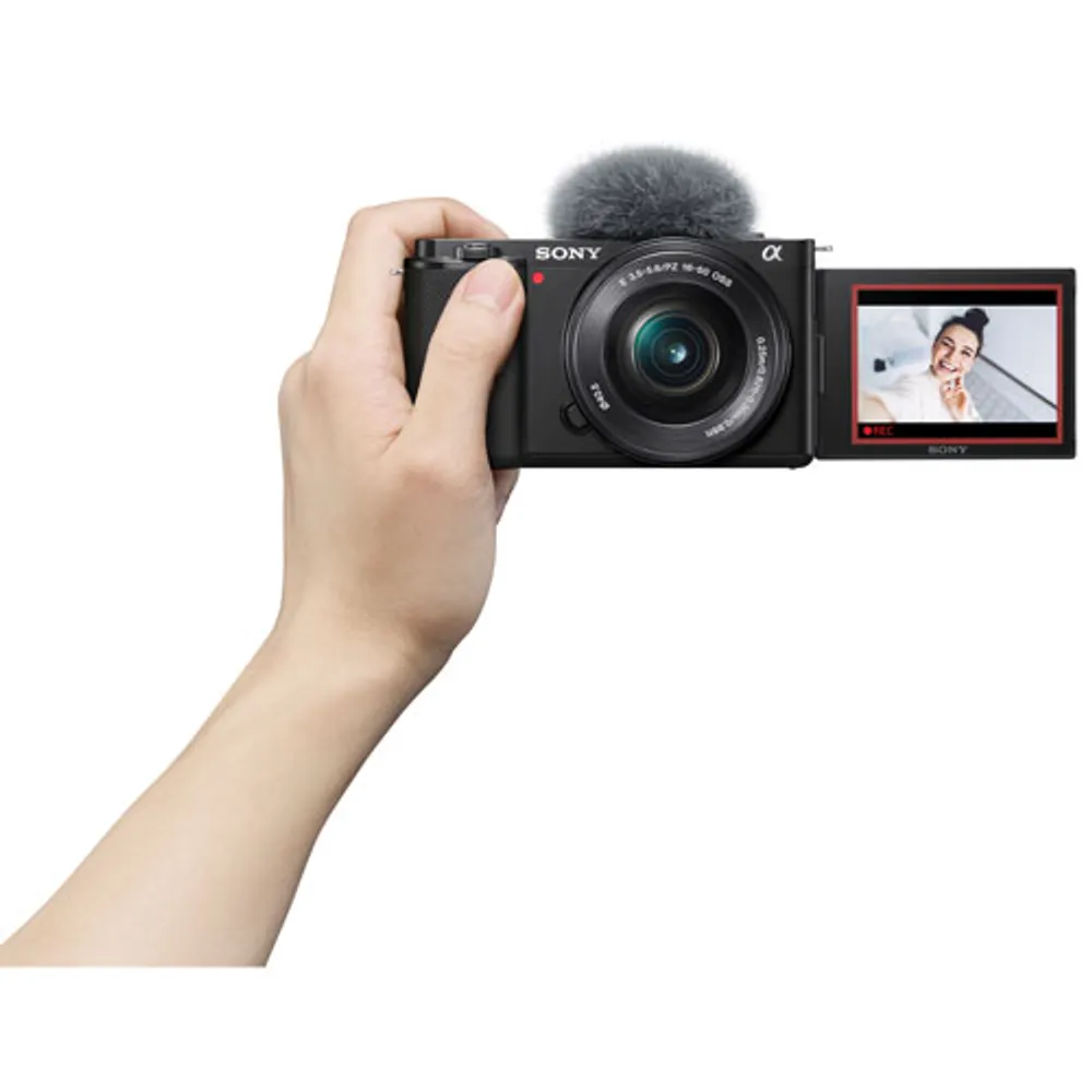 Sony Alpha ZV-E10 APS-C Interchangeable Lens Mirrorless Vlog Camera with 16-50mm Lens Kit - Black