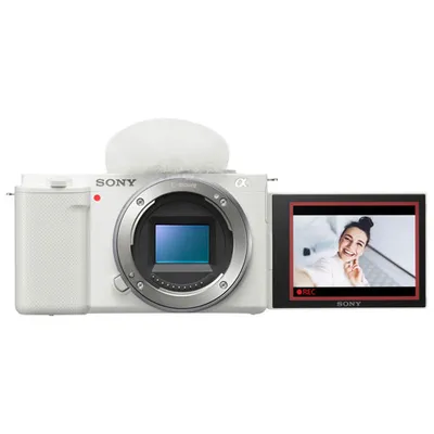 Sony Alpha ZV-E10 APS-C Interchangeable Lens Mirrorless Vlog Camera (Body Only) - White