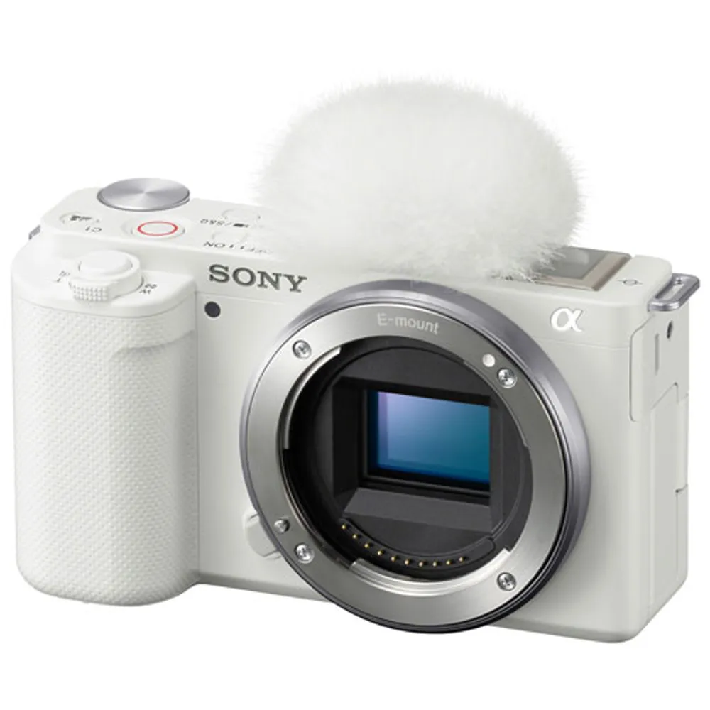 Sony Alpha ZV-E10 APS-C Interchangeable Lens Mirrorless Vlog Camera (Body Only) - White