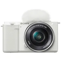 Sony Alpha ZV-E10 APS-C Interchangeable Lens Mirrorless Vlog Camera with 16-50mm Lens Kit - White