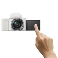 Sony Alpha ZV-E10 APS-C Interchangeable Lens Mirrorless Vlog Camera with 16-50mm Lens Kit - White