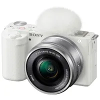 Sony Alpha ZV-E10 APS-C Interchangeable Lens Mirrorless Vlog Camera with 16-50mm Lens Kit - White