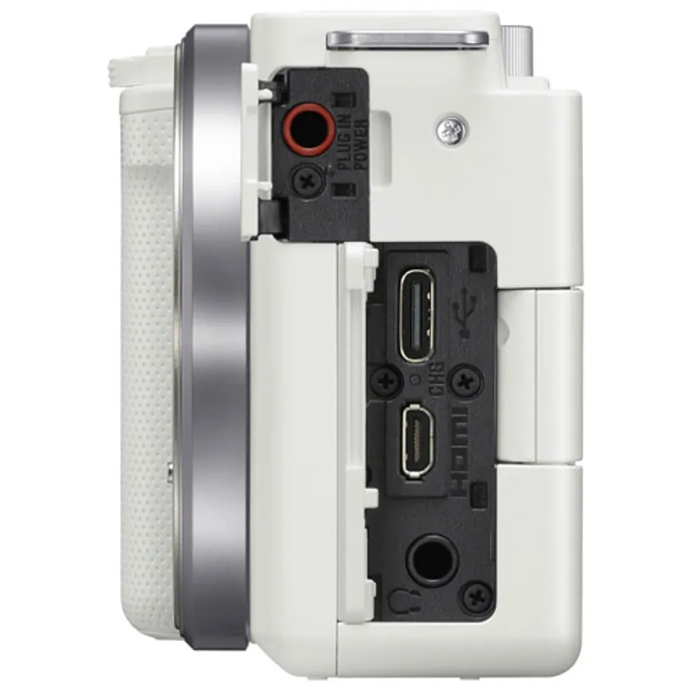 Sony Alpha ZV-E10 APS-C Interchangeable Lens Mirrorless Vlog Camera with 16-50mm Lens Kit - White