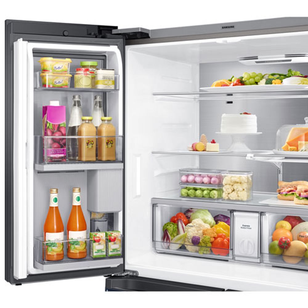 Samsung BESPOKE 36" 22.8 Cu. Ft. 4-Door Flex French Door Refrigerator (RF23A9675AP/AC) - Custom Panel Ready