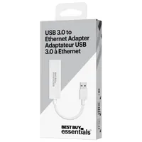 Adaptateur USB 3.0 à Ethernet Best Buy Essentials (BE-PA3U6E-C) - Exclusivité de Best Buy