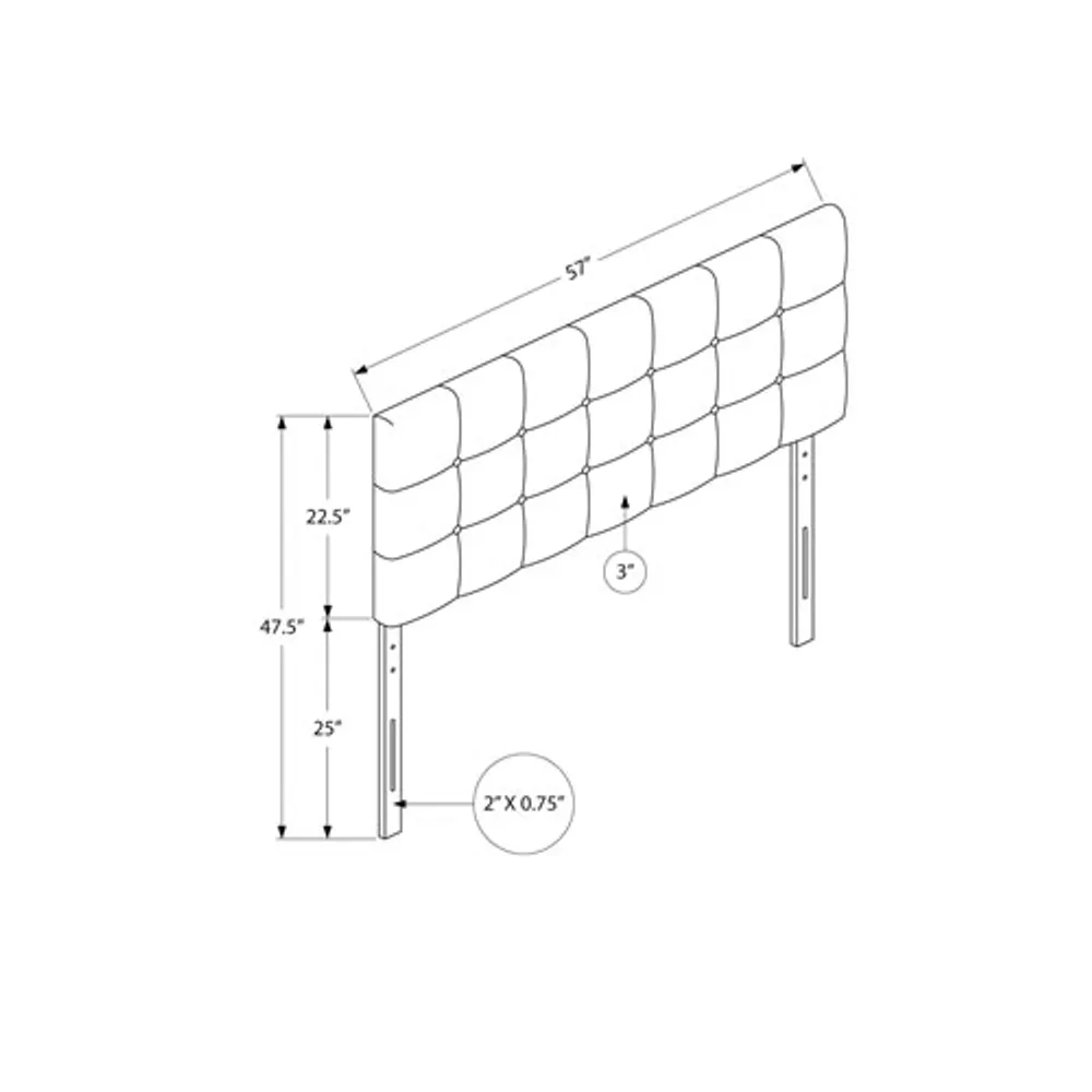 Monarch Contemporary Headboard - Double