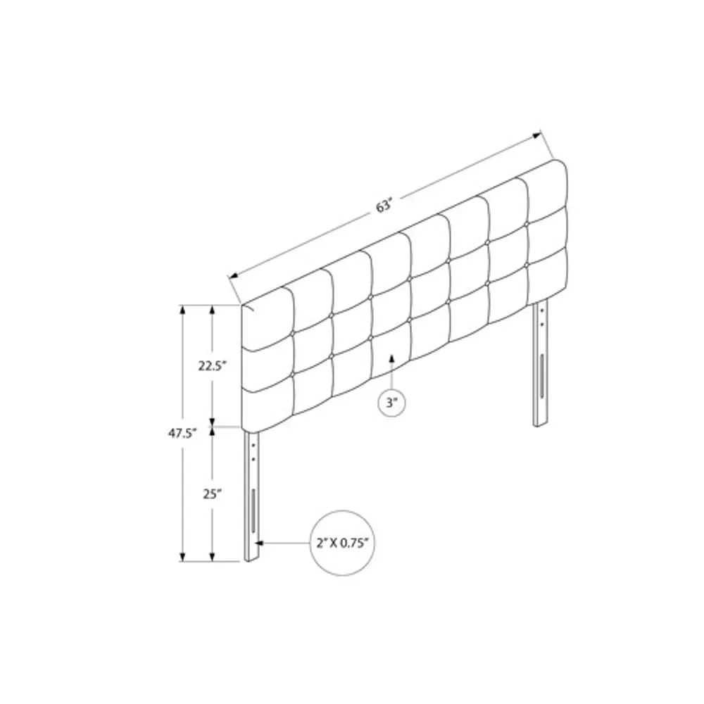 Monarch Contemporary Headboard - Queen