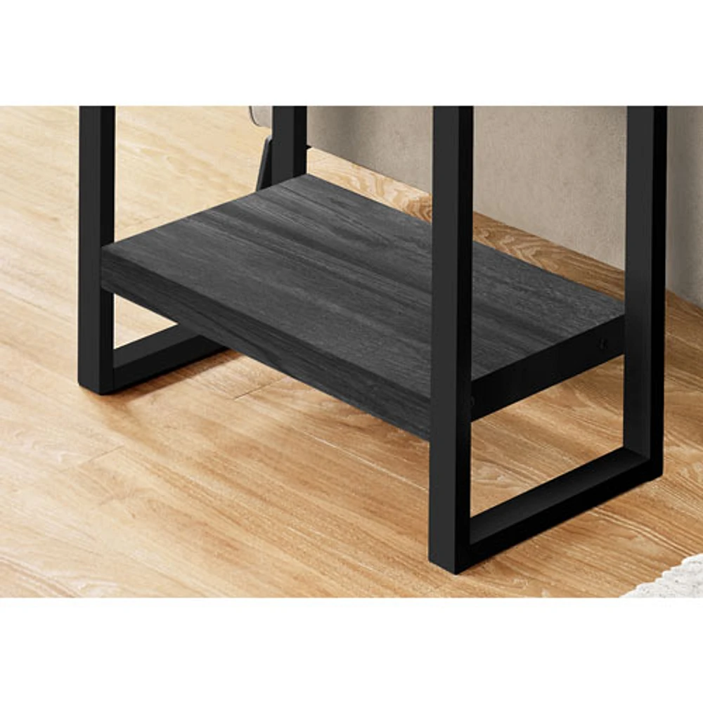 Monarch Contemporary Rectangular End Table - Black/Reclaimed Wood