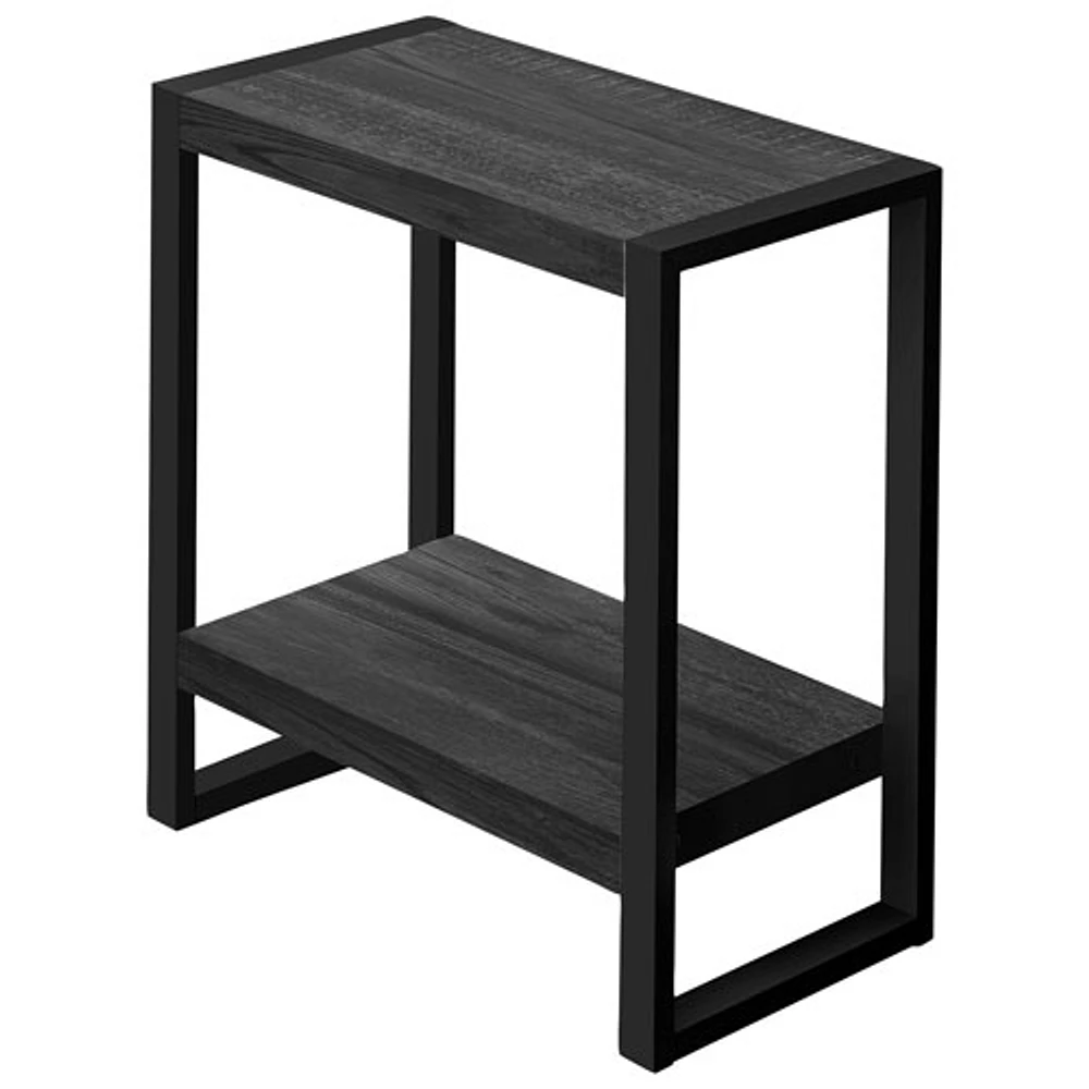 Monarch Contemporary Rectangular End Table - Black/Reclaimed Wood