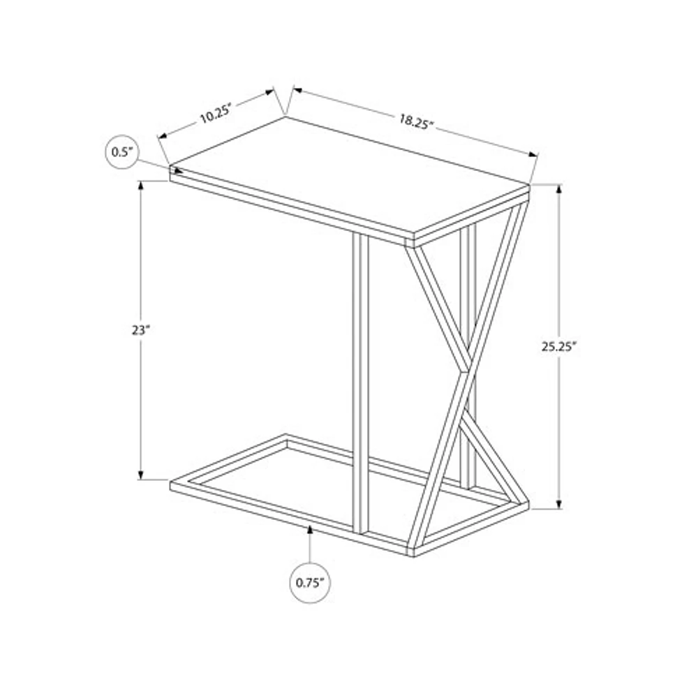 Monarch Contemporary Rectangular Accent Table