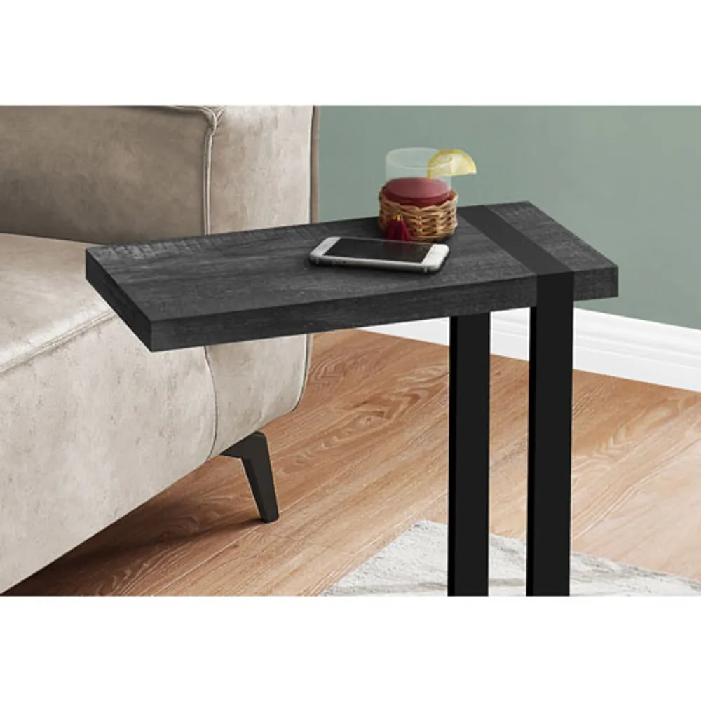 Table d'appoint rectangulaire contemporaine de Monarch - Noir/Bois récupéré