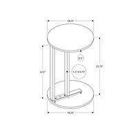 Monarch Contemporary Circular Accent Table - White Marble