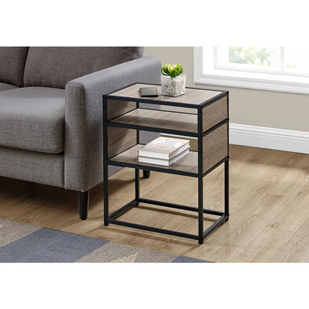 Monarch Contemporary Rectangular End Table - Dark Taupe