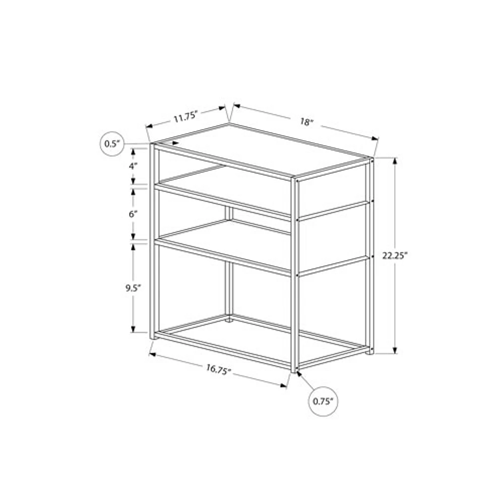 Monarch Contemporary Rectangular End Table - Dark Taupe