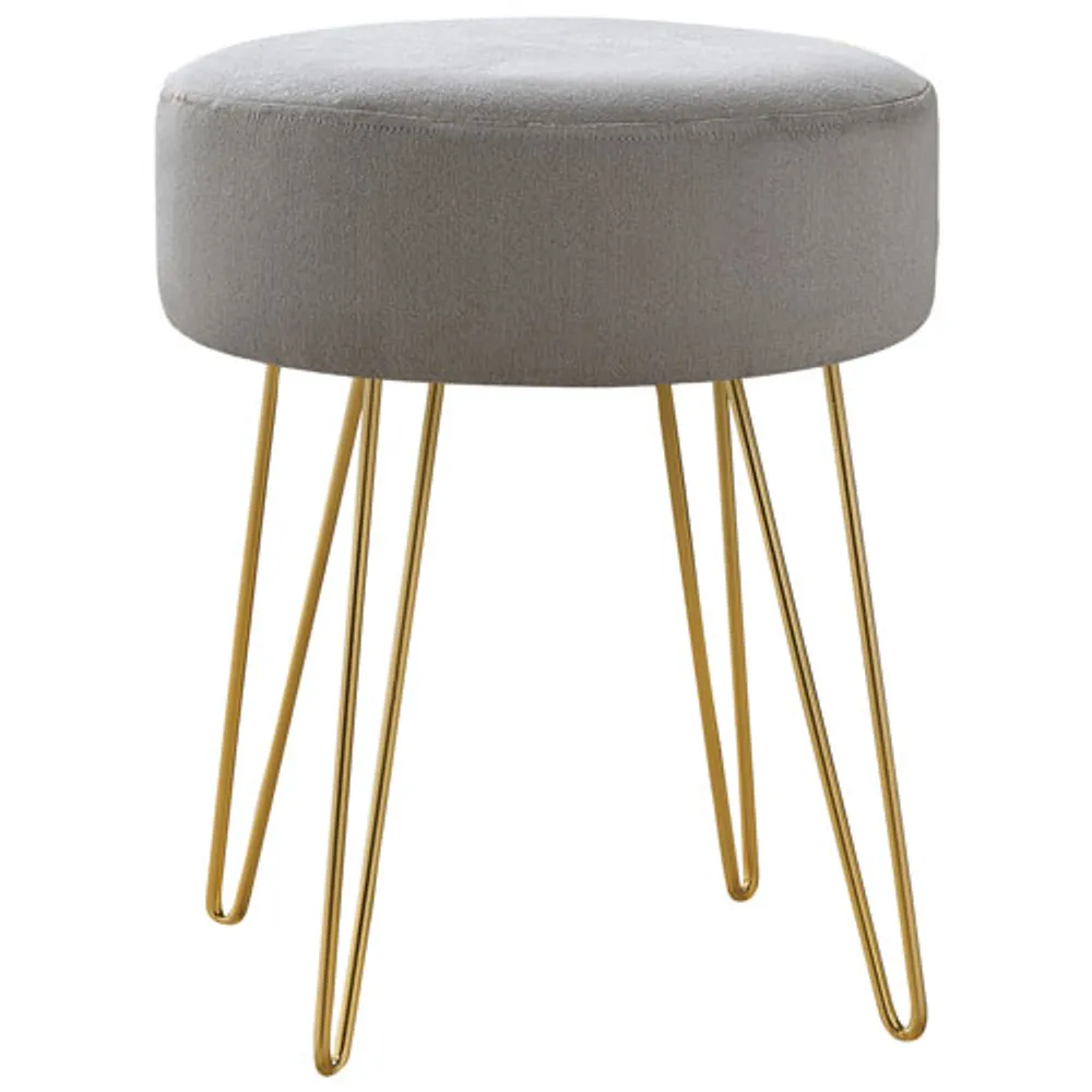 Monarch Round Hairpin-Leg Fabric Ottoman