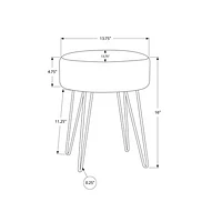 Pouf rond en tissu à pattes effilées de Monarch - Prune/Doré