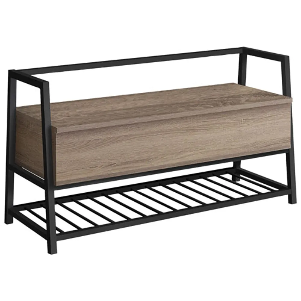 Monarch Contemporary Storage Entryway Bench with Shoe Rack