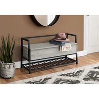 Banc d'entrée contemporain avec espace de rangement et porte-chaussures de Monarch - Gris