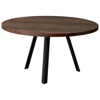 Monarch Contemporary Reclaimed Wood-Look Round Coffee Table - Brown
