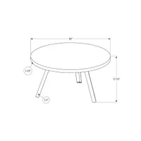 Table basse ronde contemporaine à l'aspect de bois récupéré de Monarch - Brun