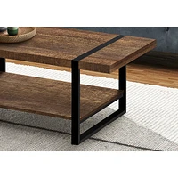 Table basse rectangulaire contemporaine avec aspect de bois récupéré de Monarch - Brun