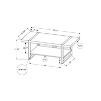 Table basse rectangulaire contemporaine avec aspect de bois récupéré de Monarch - Brun