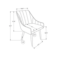 Chaise de salle à manger contemporaine à accoudoirs en similicuir Monarch - Ensemble de 2