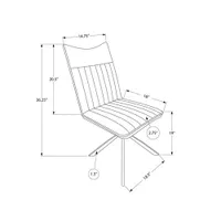 Chaise de salle à manger contemporaine en similicuir Monarch - Ensemble de 2