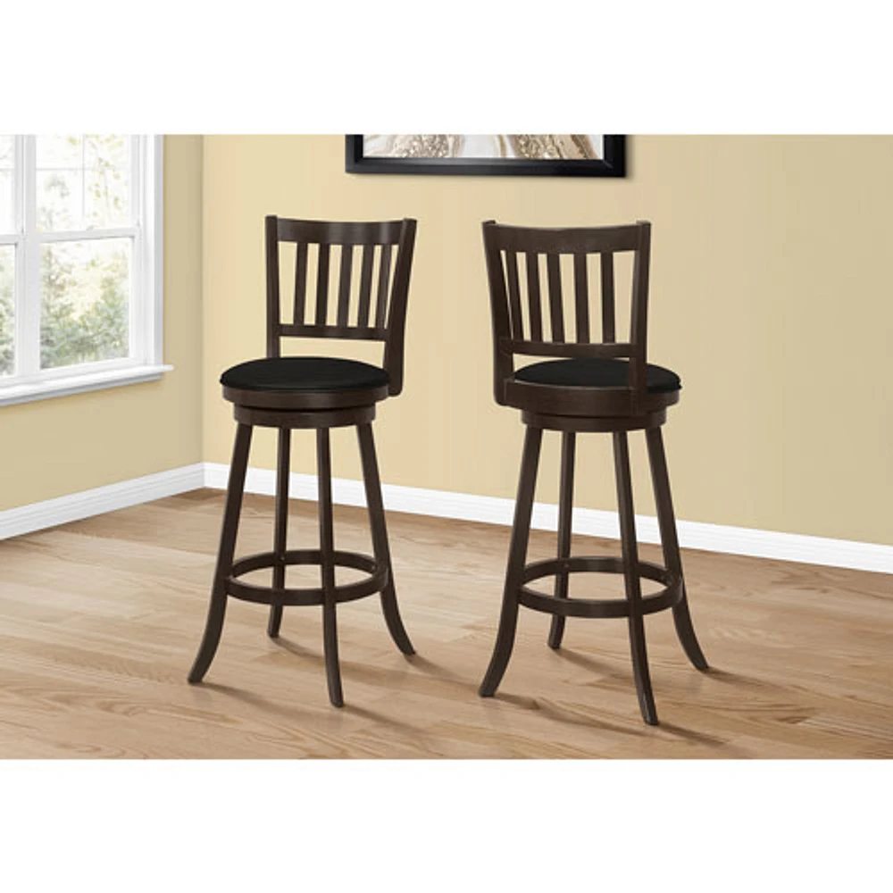 Monarch Traditional Bar Height Swivel Barstool - Set of 2