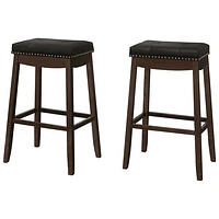 Monarch Traditional Bar Height Backless Barstool - Set of 2 - Espresso