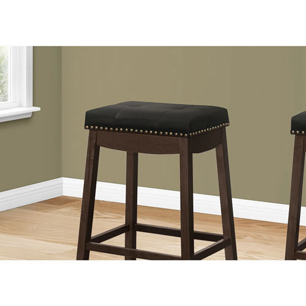 Monarch Traditional Bar Height Backless Barstool - Set of 2 - Espresso