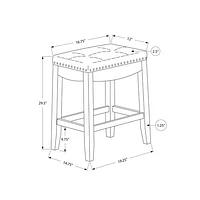 Tabouret de bar traditionnel sans dossier à hauteur de bar Monarch - Ensemble de 2 - Expresso