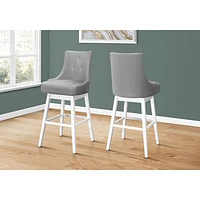 Monarch Traditional Bar Height Barstool - Set of 2 - Grey