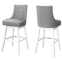 Monarch Traditional Bar Height Barstool - Set of 2 - Grey