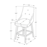 Monarch Traditional Bar Height Barstool - Set of 2 - Grey