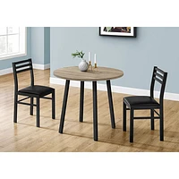 Contemporary 3-Piece Dining Set - Dark Taupe