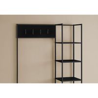 Monarch Contemporary 3-in-1 Hall Tree with Bench & Shelves - Black