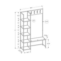 Monarch Contemporary 3-in-1 Hall Tree with Bench & Shelves