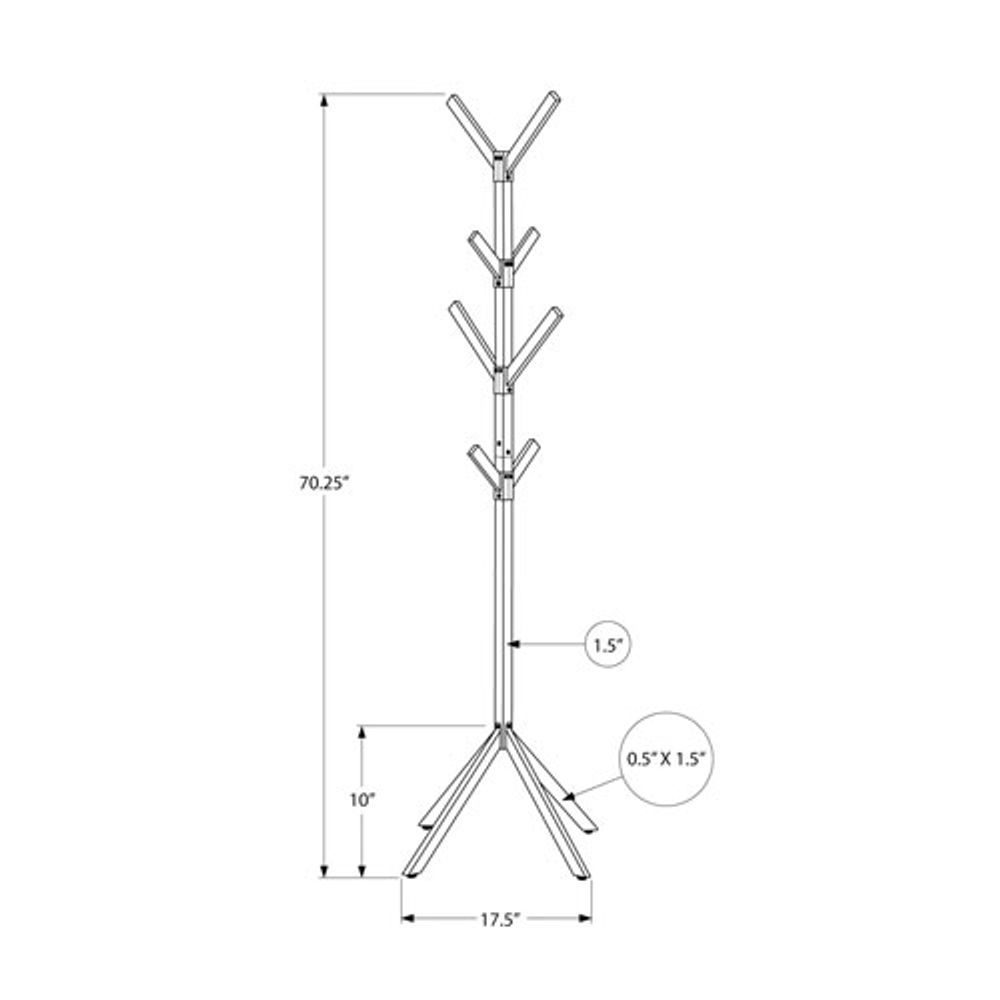 Monarch Modern 70" Metal Coat Rack