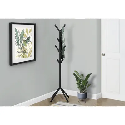 Monarch Modern 70" Metal Coat Rack - Black