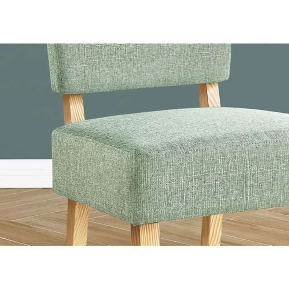 Monarch Fabric Armless Accent Chair - Green