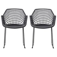 Honolulu Plastic Patio Chair - Set of 2 - Black